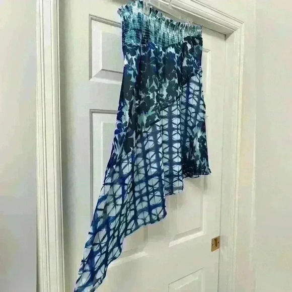 INC Womens Navy Tie Dye Below The Knee Wear To Work Skirt XL - Picture 4 of 7